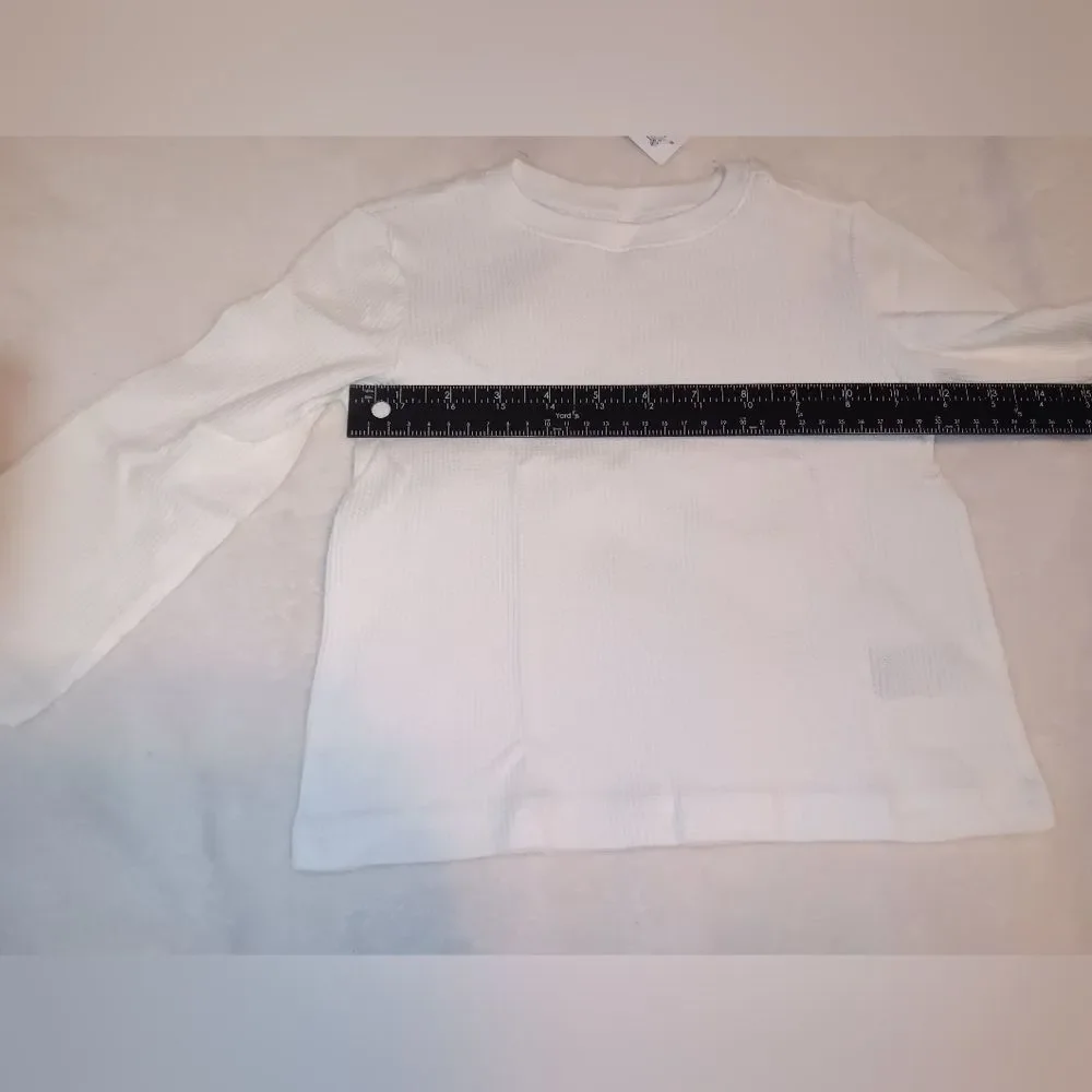 Old Navy Long Sleeve Boys 2T White Calla Lilies Thermal-Knit T-Shirt NWT